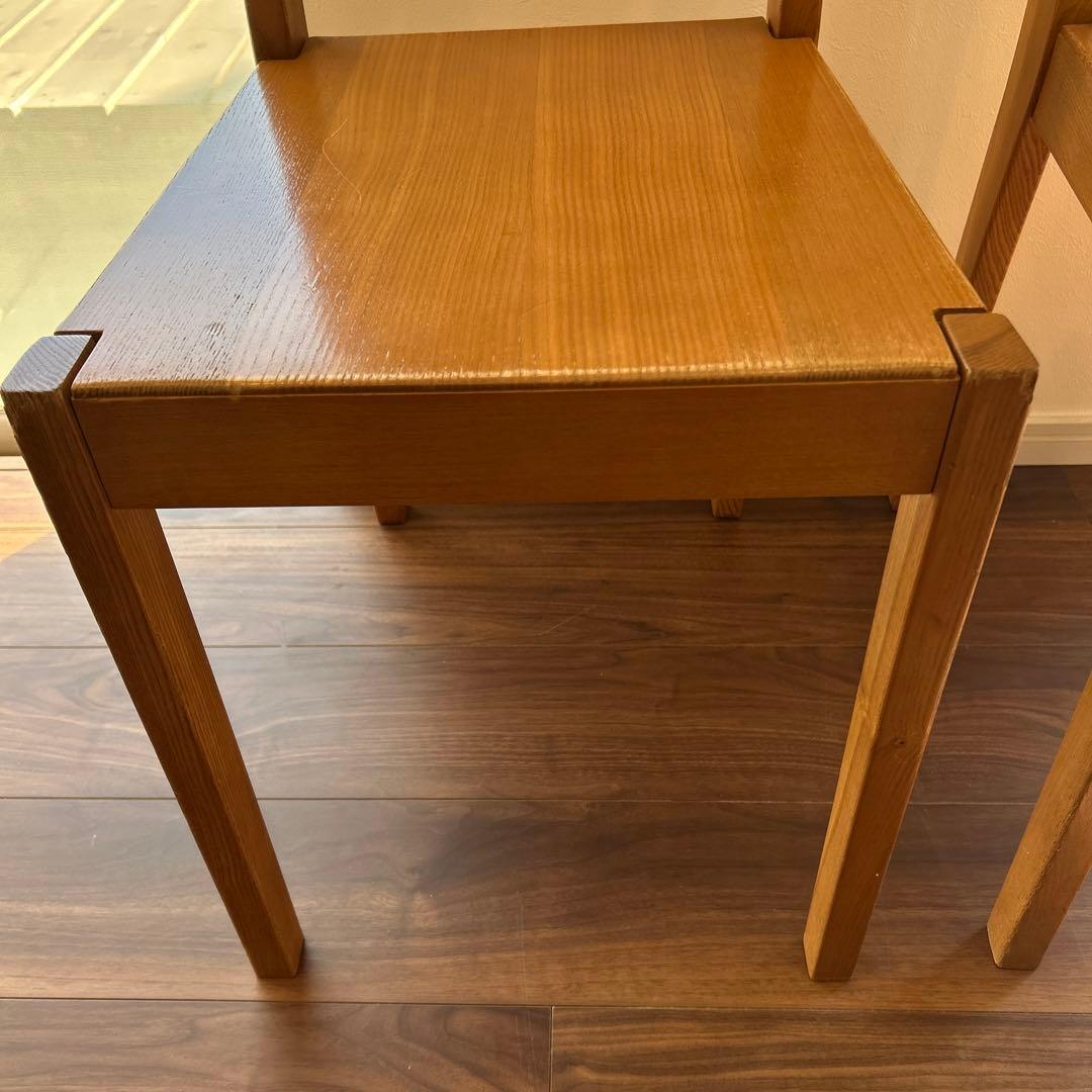 無印良品 タモ材 椅子2脚 チェア