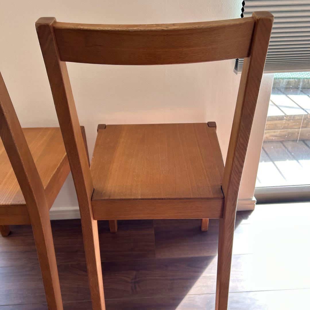 無印良品 タモ材 椅子2脚 チェア