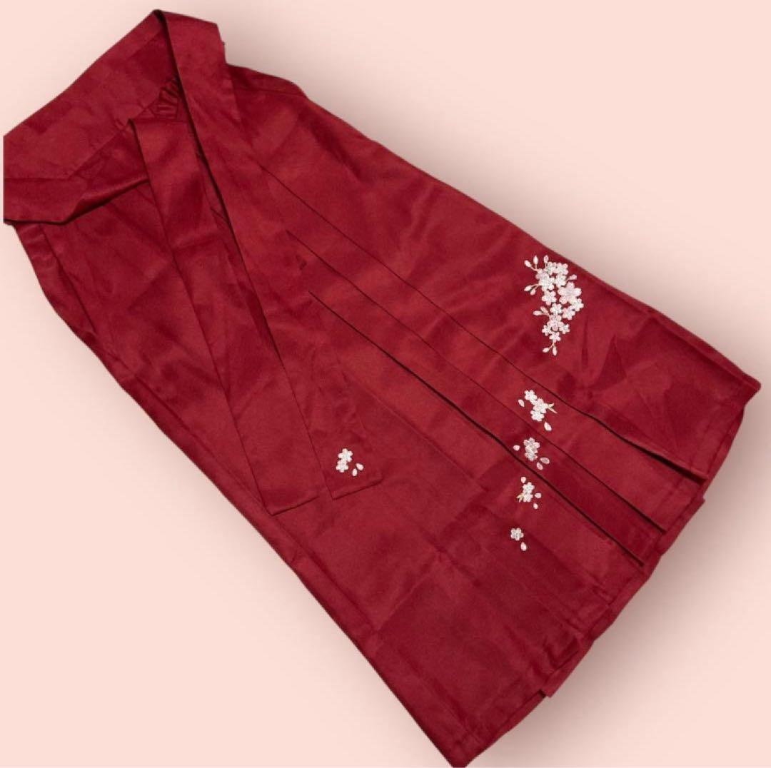 キャサリンコテージ　 黒　着物　えんじ袴　セット　桜　刺繍　和装　ハイカラさん