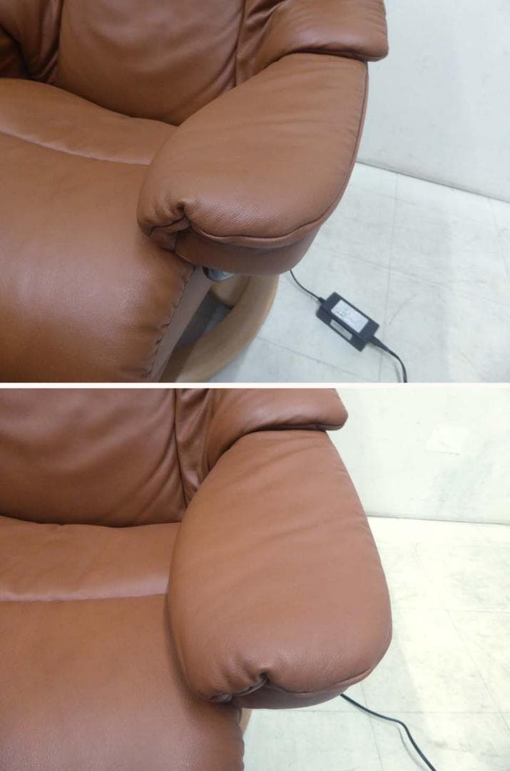 美品■EKORNES エコーネス■電動ストレスレスソファ レノ オットマン内臓