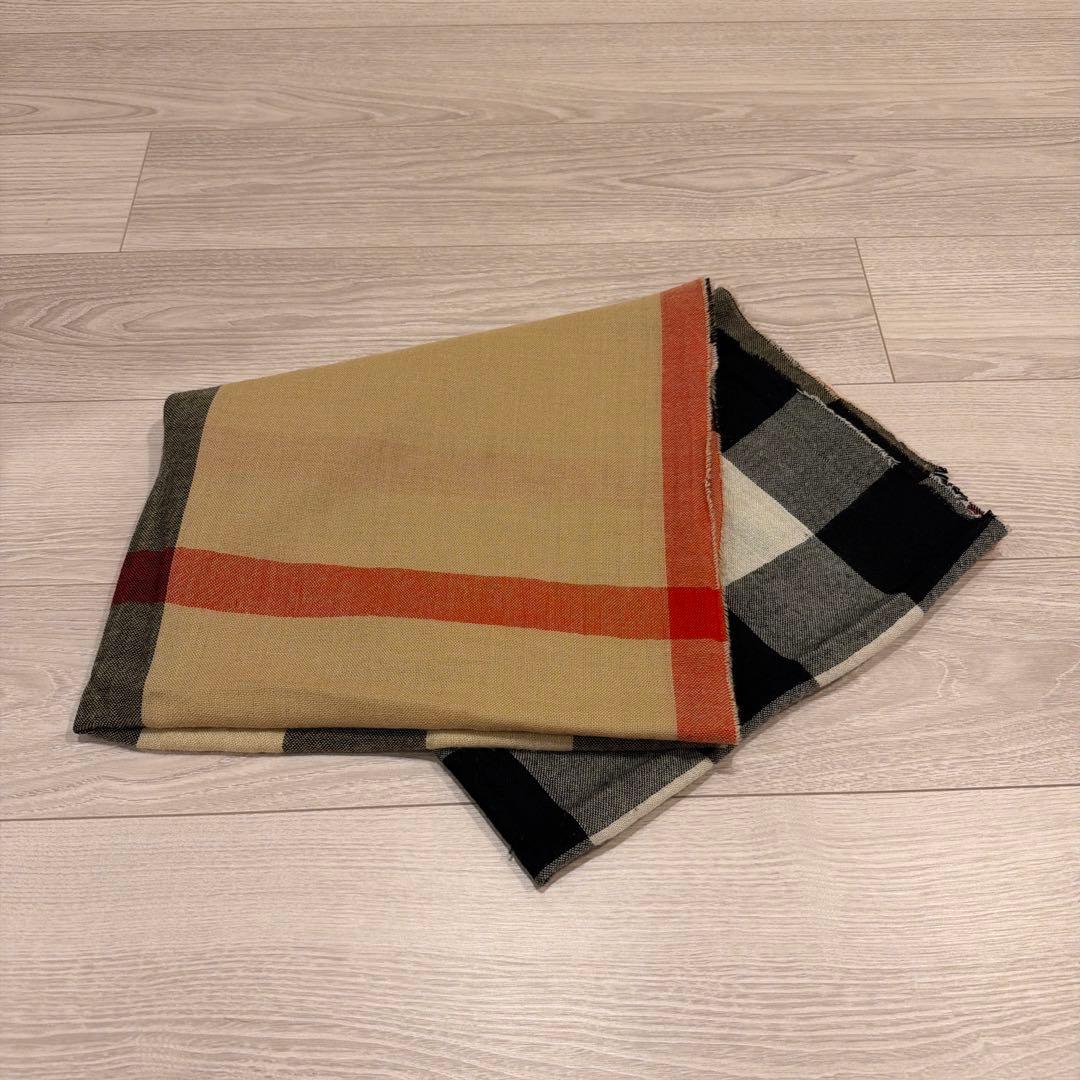 バーバリー ロンドン メガチェック 大判 ストール マフラー　100%カシミヤ