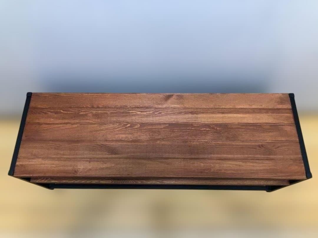 送料無料 ローボード テレビ台 木製天板 2段 棚付き ナチュラル251022