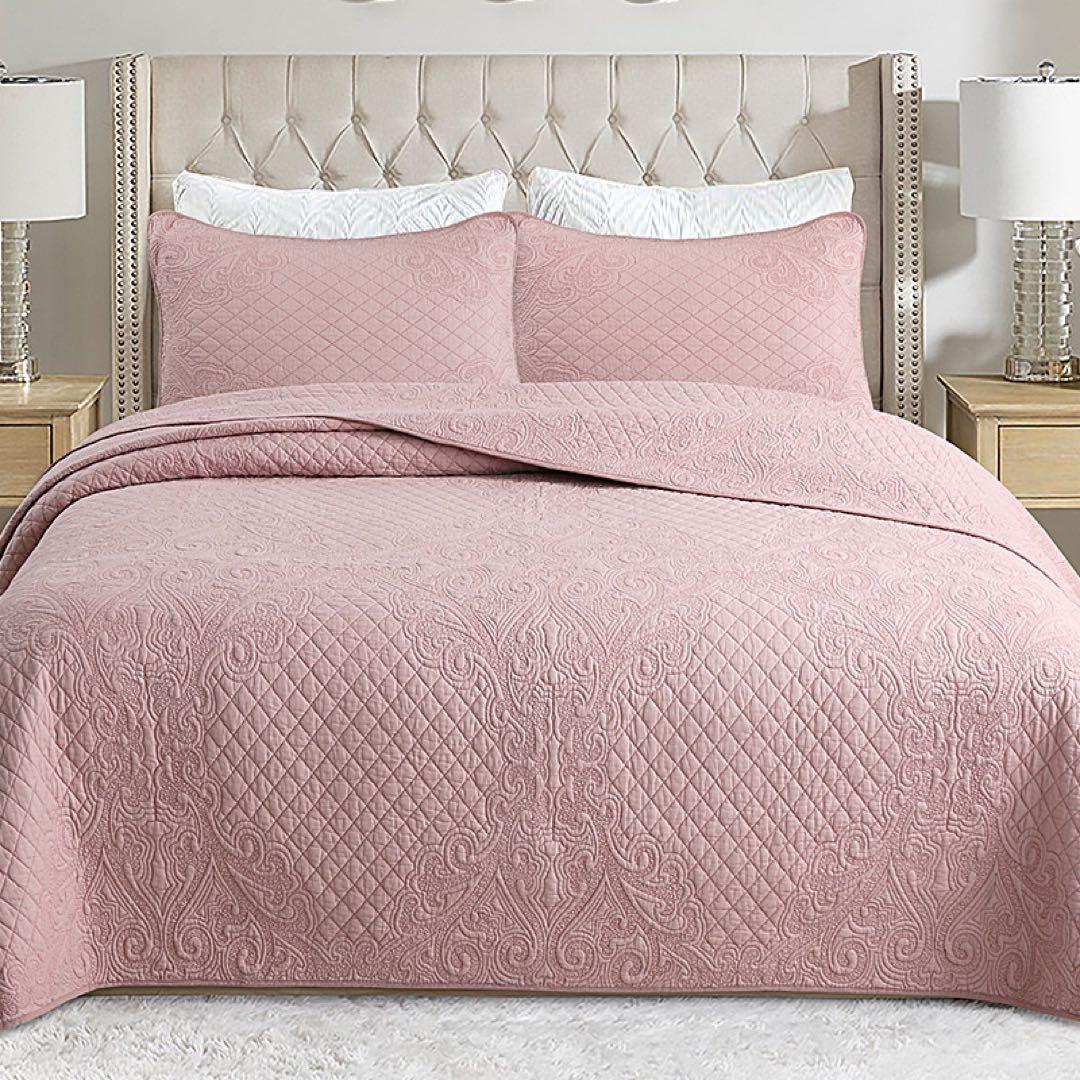 キルトベッドカバー3点セット綿マルチカバー キルティング MY01