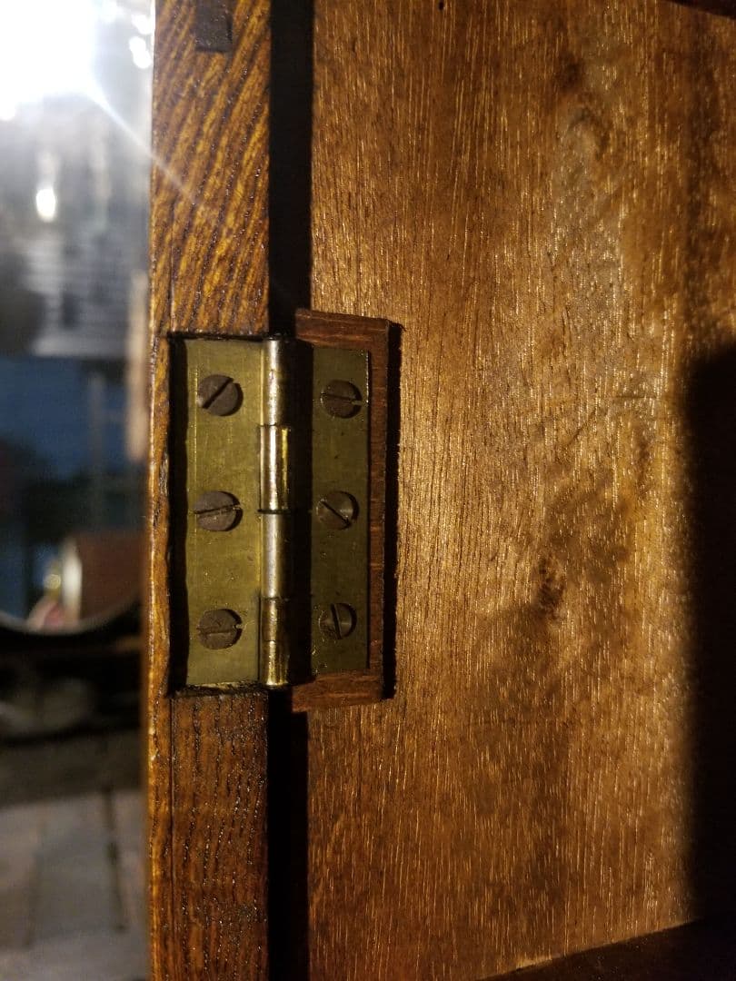 希少　大正　モダン　欅　無垢　アンティーク　レター　ラック　書類　小物入れ　鍵付