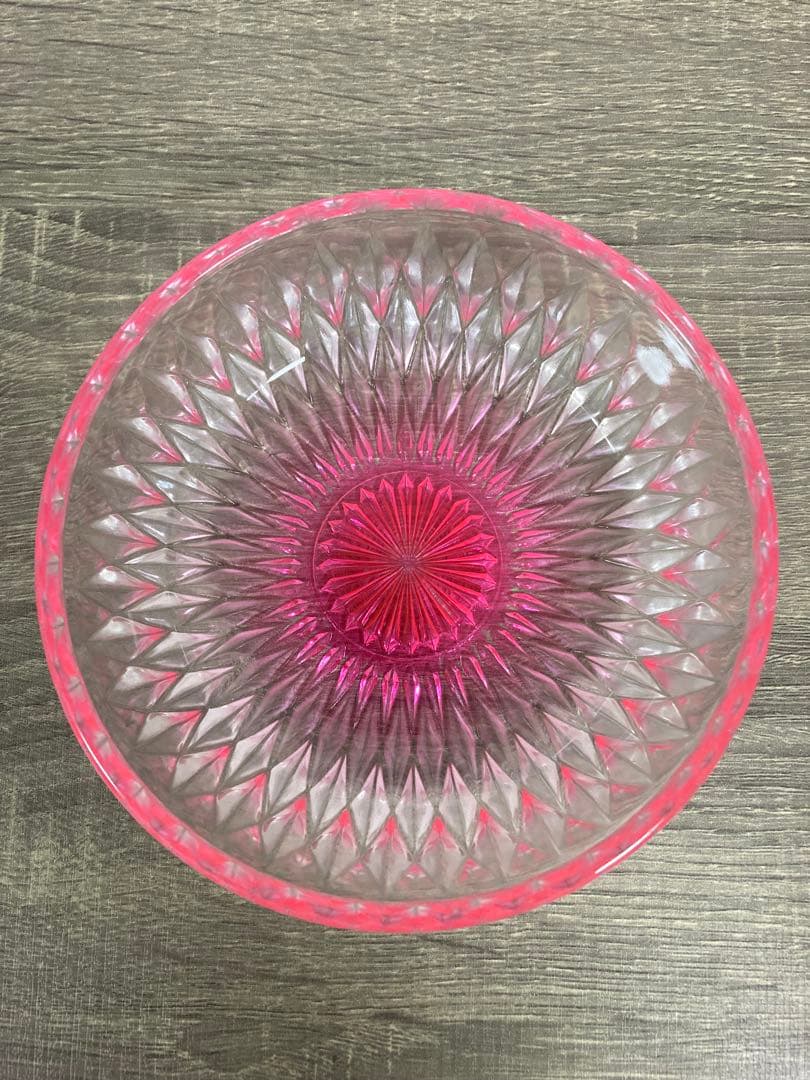 ガラス鉢 そうめん鉢 デザート サラダ ピンク 青 緑 黄色 4個セット レトロ