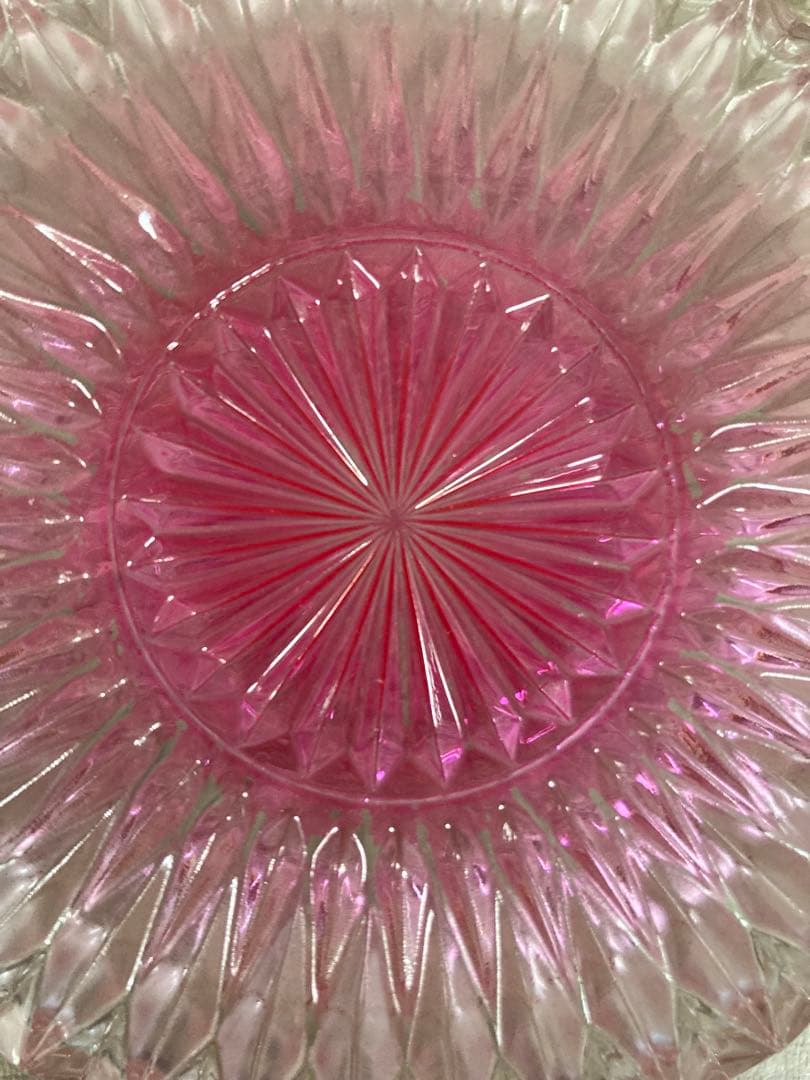 ガラス鉢 そうめん鉢 デザート サラダ ピンク 青 緑 黄色 4個セット レトロ