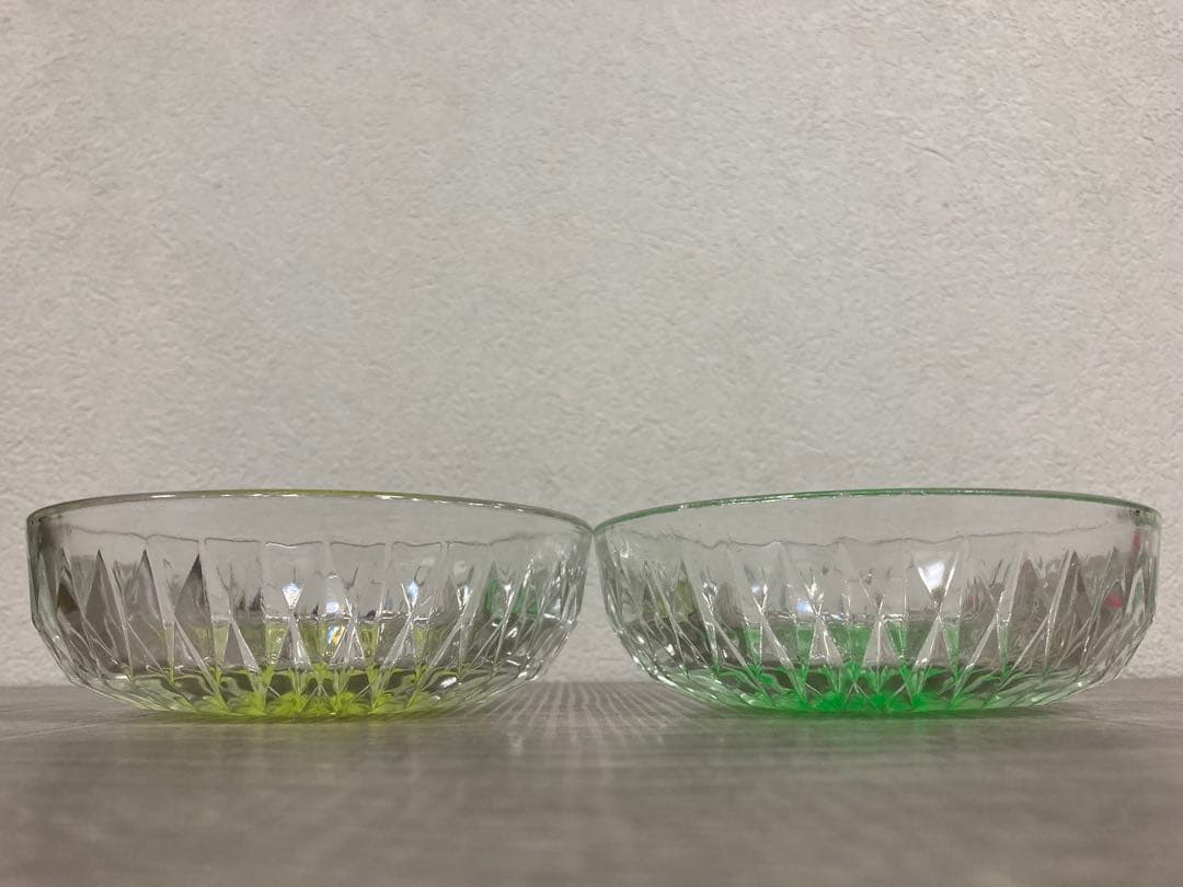 ガラス鉢 そうめん鉢 デザート サラダ ピンク 青 緑 黄色 4個セット レトロ