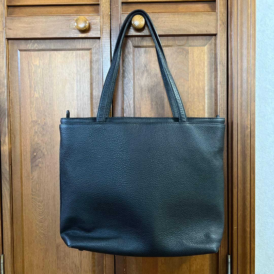 【美品】黒レザートートバッグ