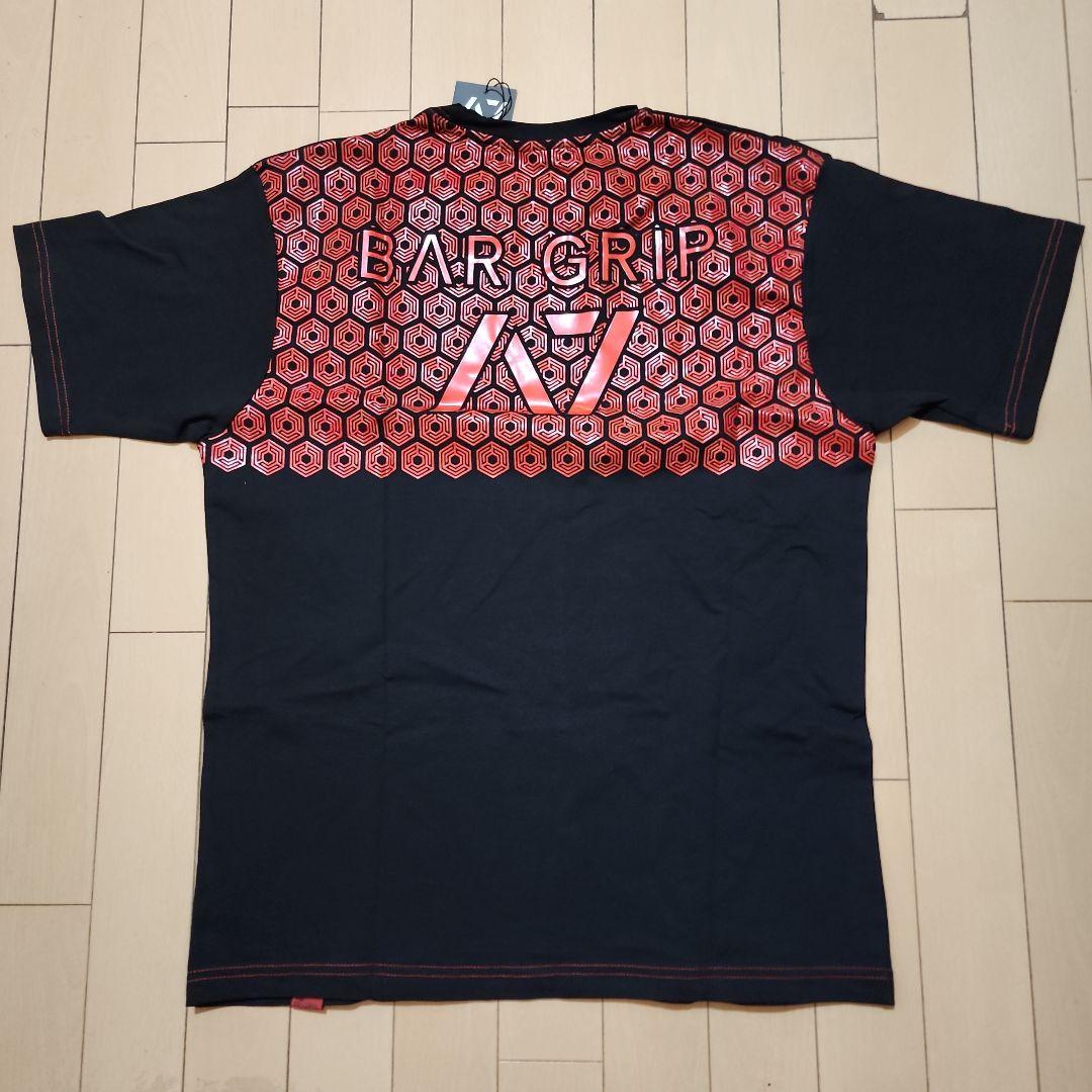 A7 BAR GRIP Tシャツ 黒×赤 Lサイズ