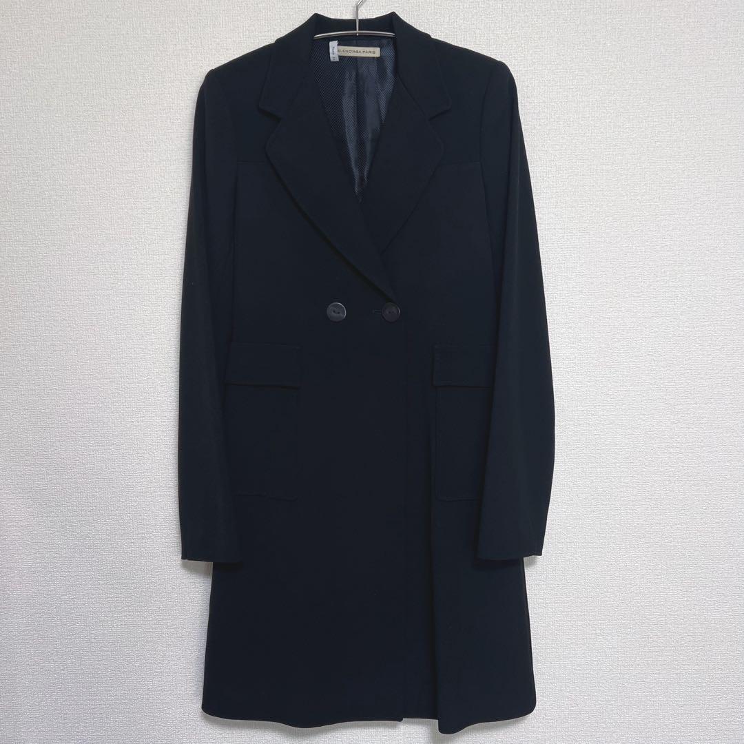 バレンシアガ ロングコート　ブラック