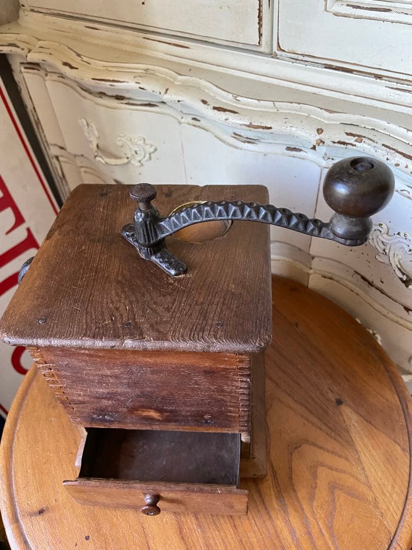 アンティーク　木製　コーヒー　ミル　グラインダー　レア　特大　アメリカ