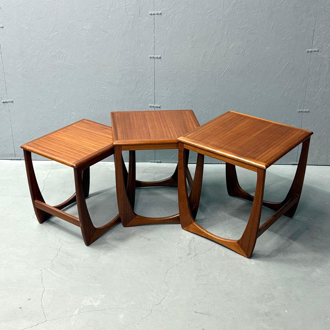 英国ヴィンテージ SUNELM Products チーク ネストテーブル