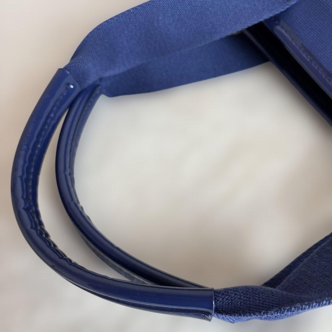 【美品】TORY BURCHトートバッグ ナイロン NVY ビッグロゴ