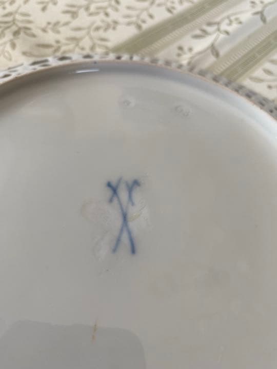 オールドマイセン　透かしプレート　ヴィンテージ