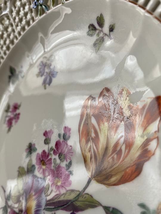 オールドマイセン　透かしプレート　ヴィンテージ