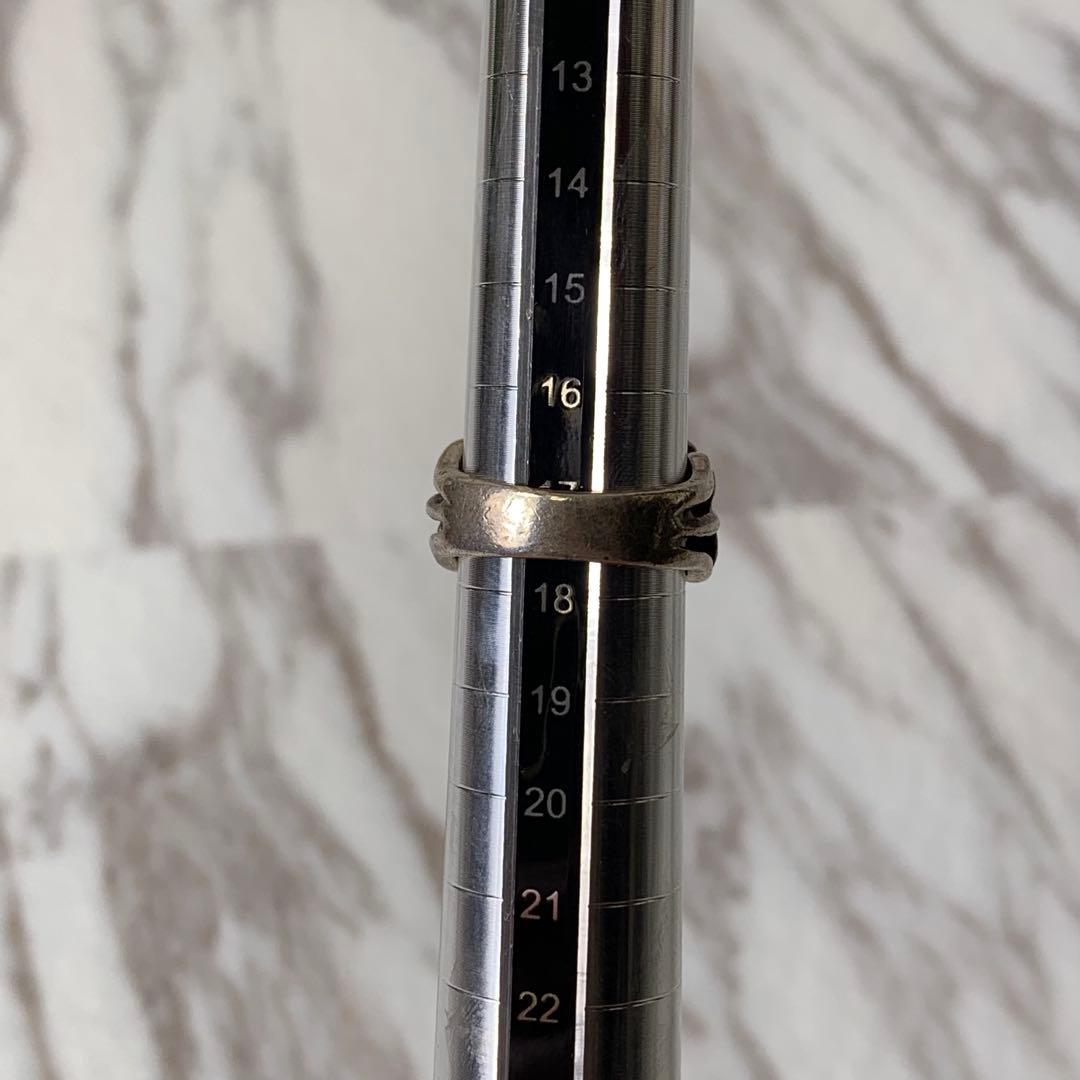 90s A&G フレアリング シルバー925 刻印 クロス 存在感 指輪 17号