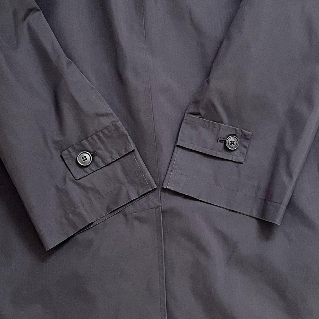 バーバリー ステンカラーコート 英国製 ノバチェック 黒 L位