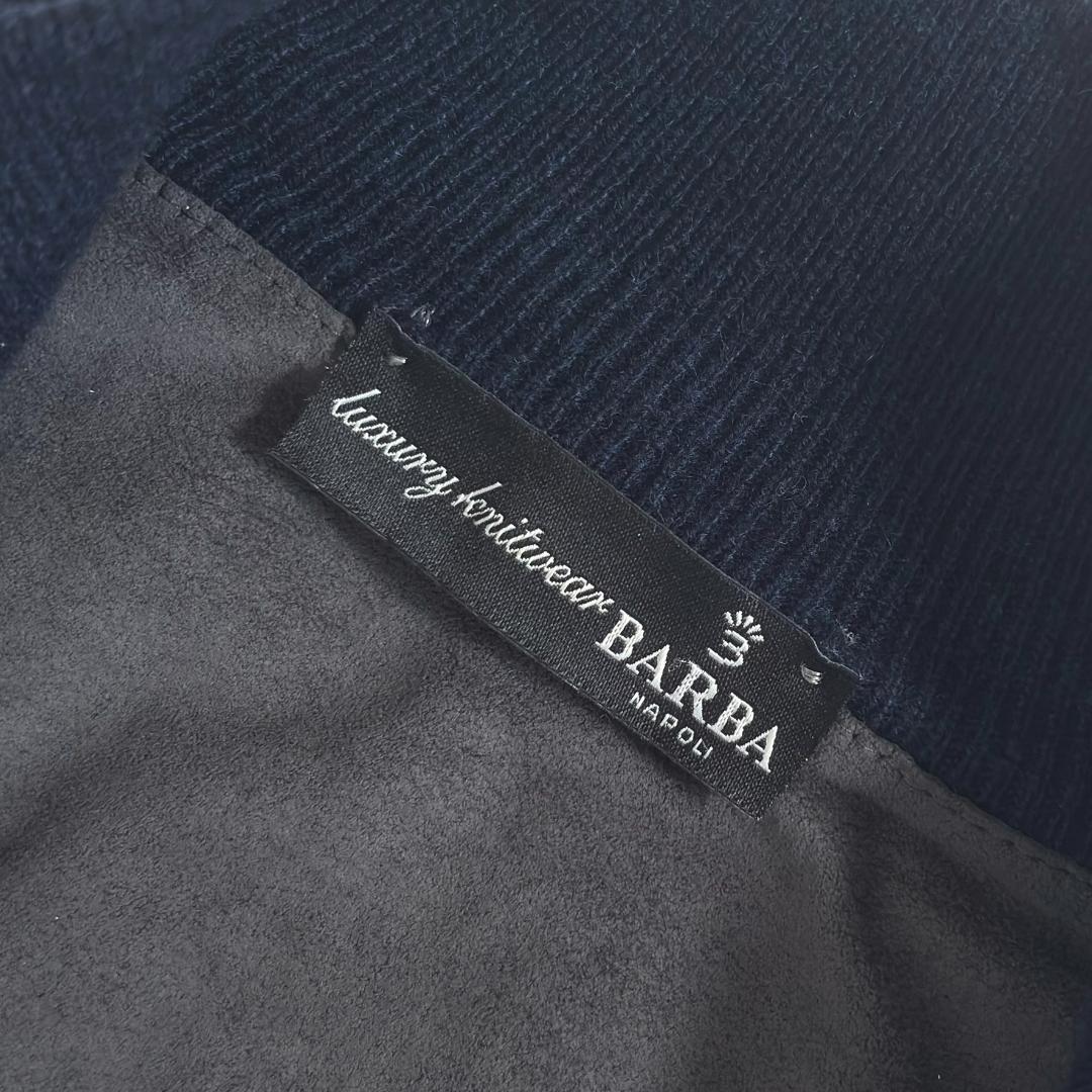 バルバ カシミヤ100% ドライバーズニット エルボーパッチ カーディガン d9