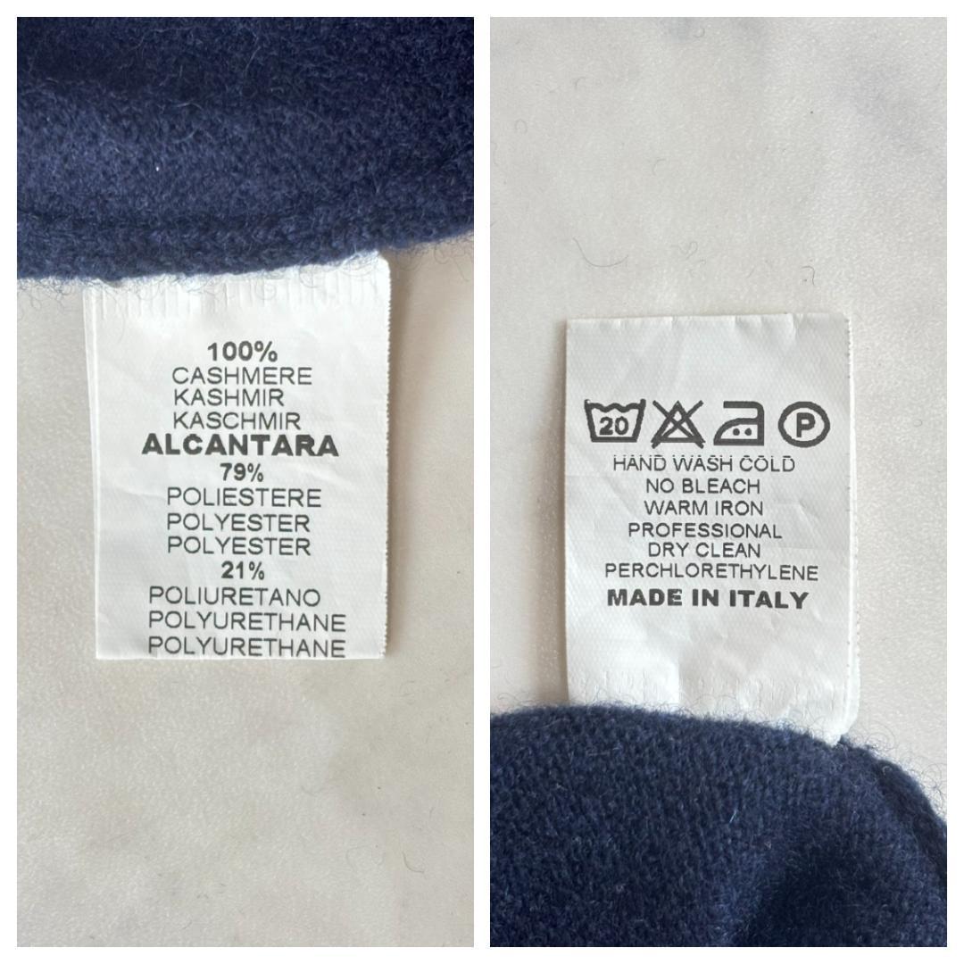 バルバ カシミヤ100% ドライバーズニット エルボーパッチ カーディガン d9