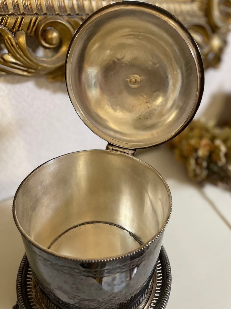 ❣️希少✨イギリスシルバープレートビスケットバレルボックス