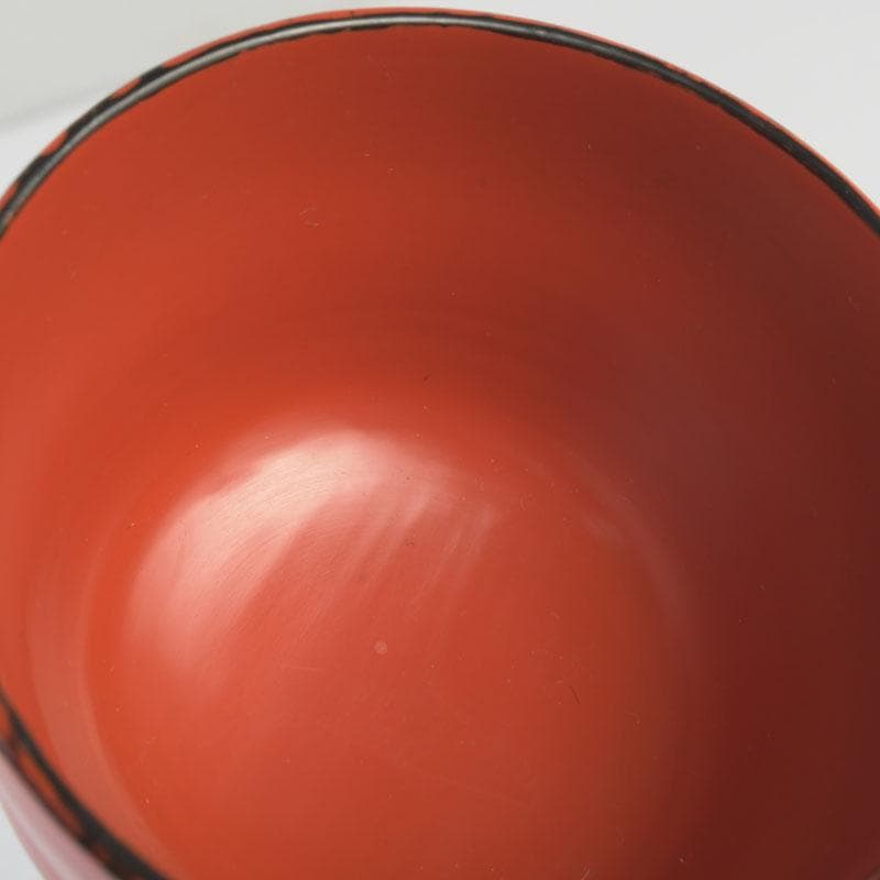 木地師　三代　村瀬治兵衛作　朱塗　盃　ぐい呑　共箱　V　9883