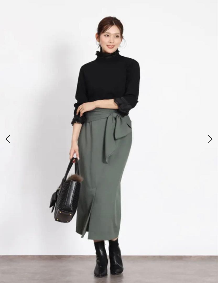 【新品】FENNEL フリル付きニットトップス　ブラック