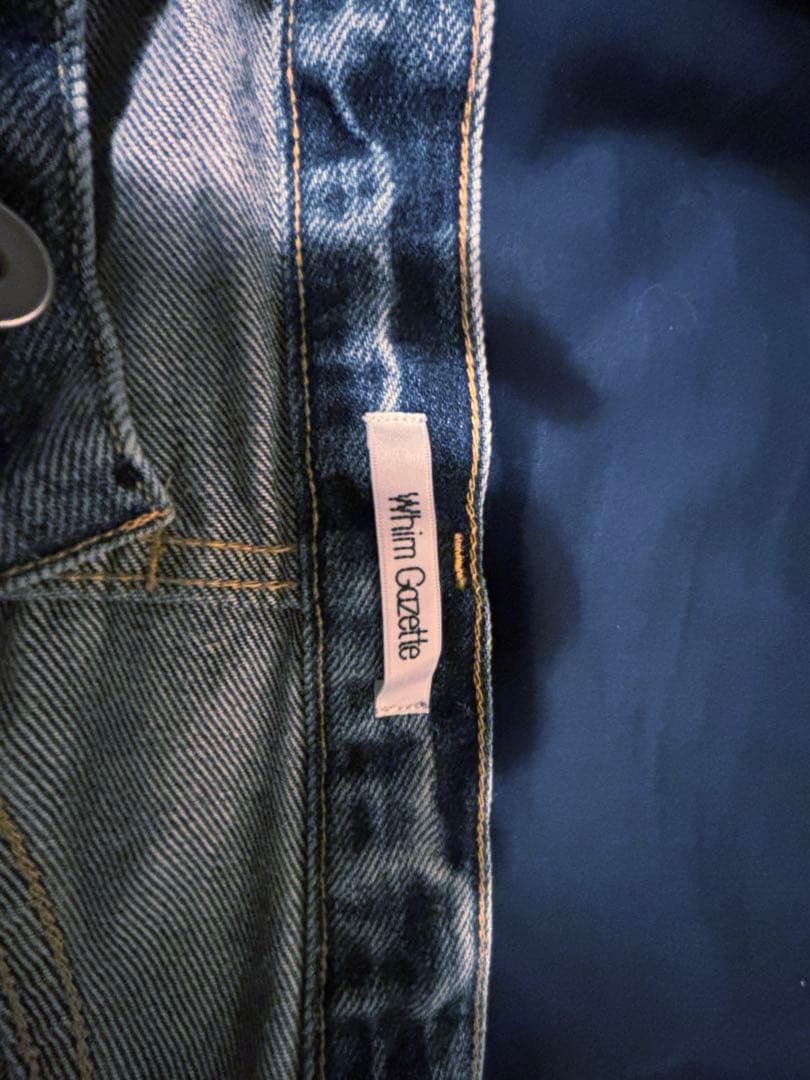 ウィムガゼット センタープレス ワイドデニム ブルー 38