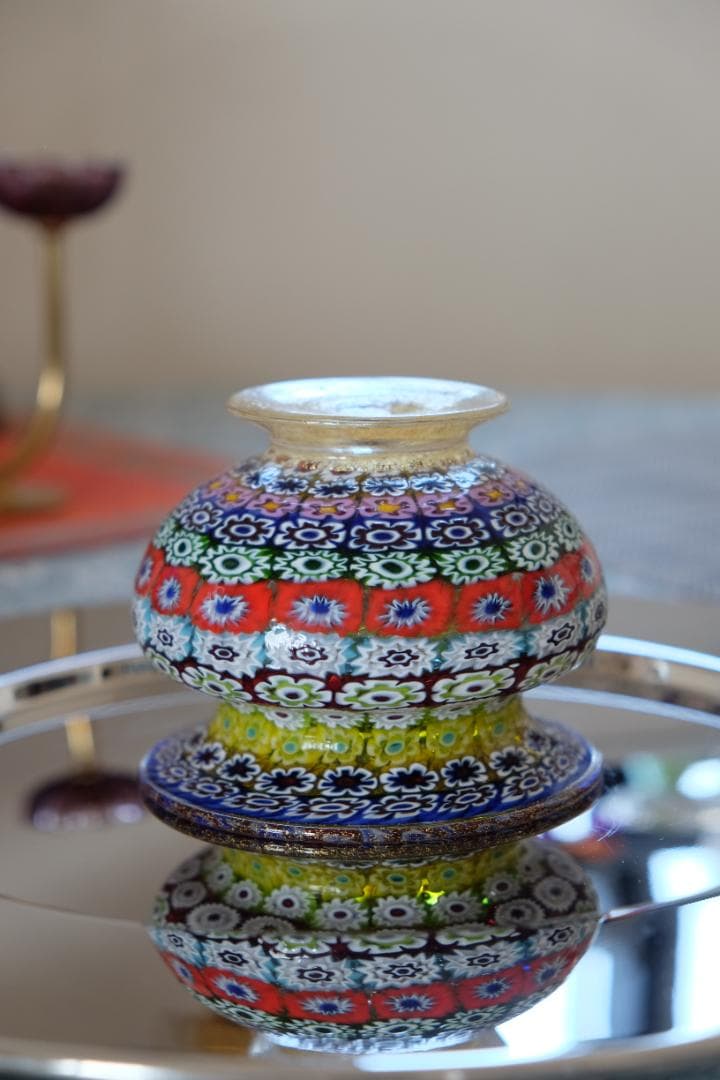 イタリア 民藝 ミルフィオリ 花瓶 検)ワイングラス 皿 江波冨士子 舩木倭帆