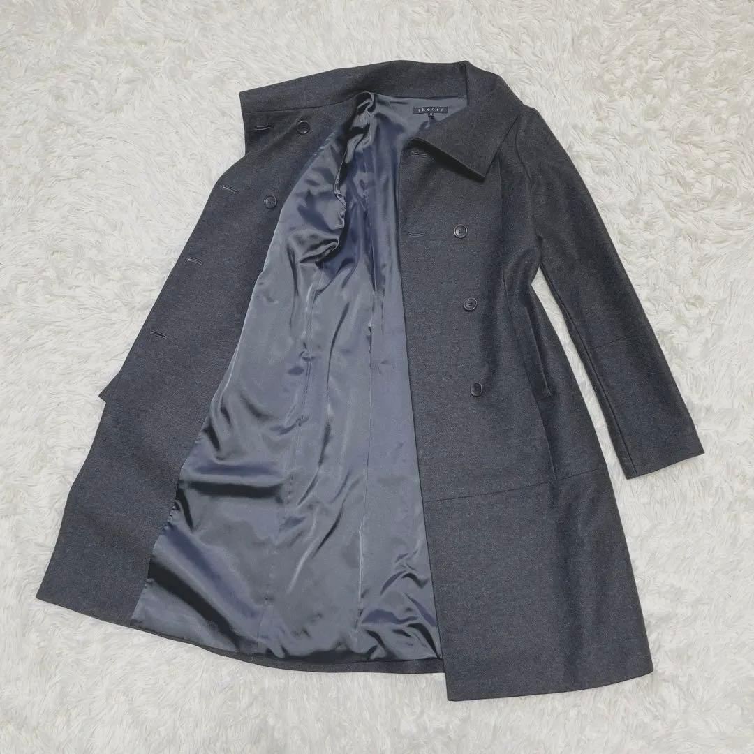 131【極美品】希少 theory セオリー コート ダブル ウール混