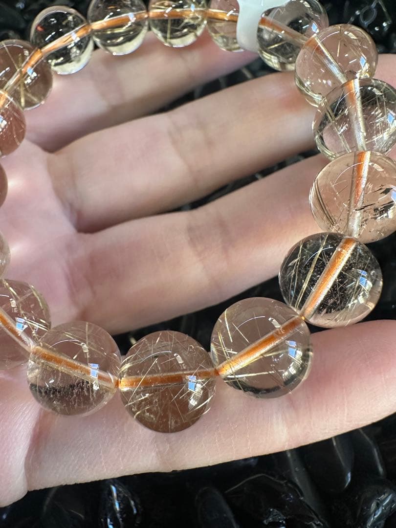 ルチルクォーツ ブレスレット 12mm玉 17cm 天然石