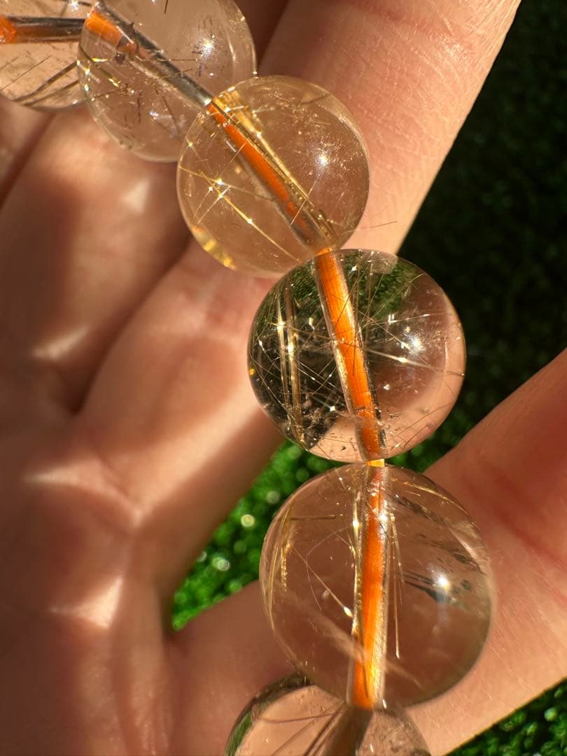 ルチルクォーツ ブレスレット 12mm玉 17cm 天然石