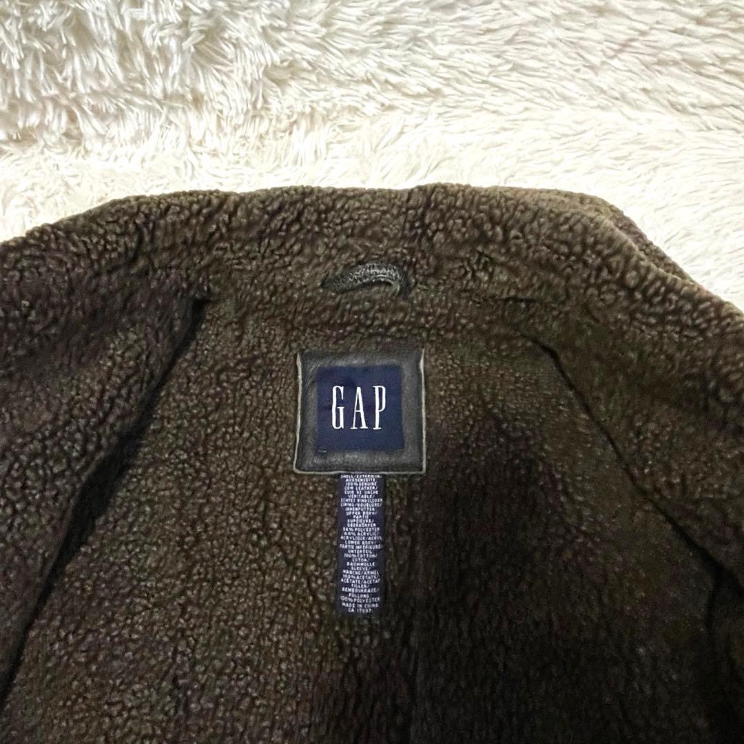 希少 old gap 襟ボア レザー ジャケット Ｌ相当　カーコート フェード