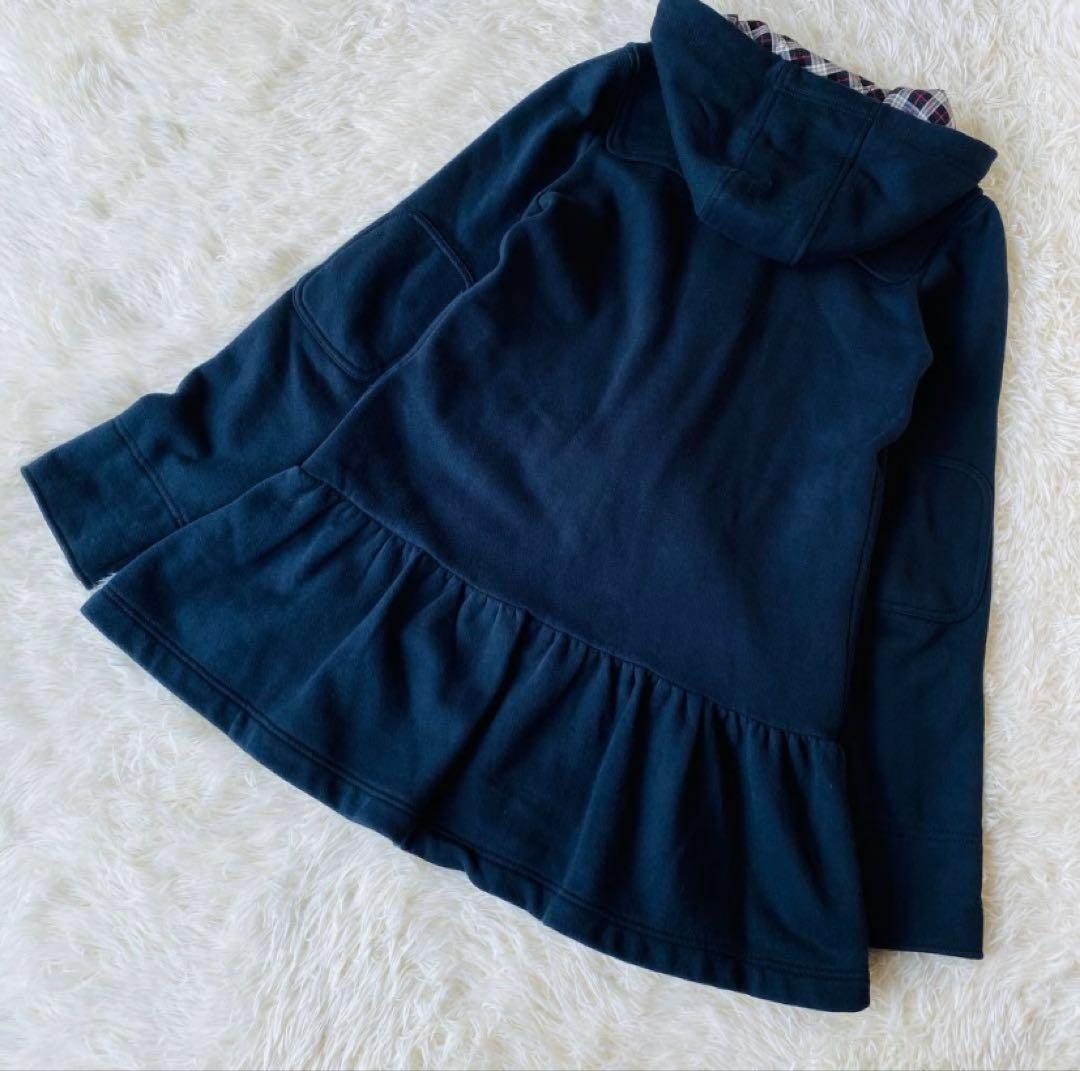 バーバリーブルーレーベル ぺプラムダッフルコート 裏起毛スエット ホースロゴ