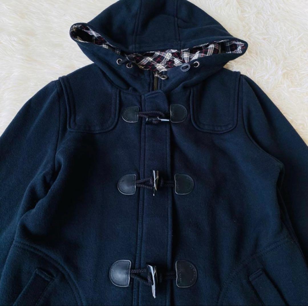 バーバリーブルーレーベル ぺプラムダッフルコート 裏起毛スエット ホースロゴ