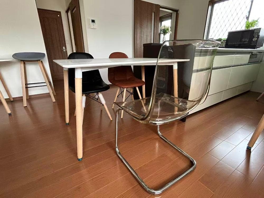 2脚 クリアチェア 琥珀 トーネットチェア風 透明 アクリル