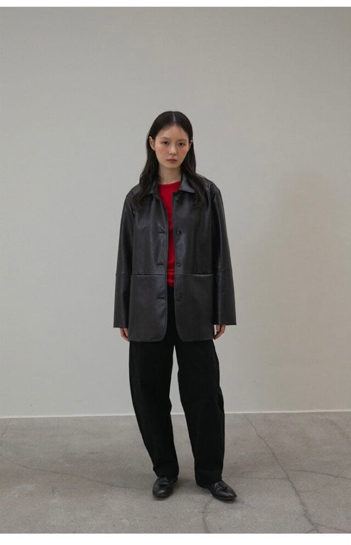 【新品】ohotoro レザージャケット　ダークブラウン