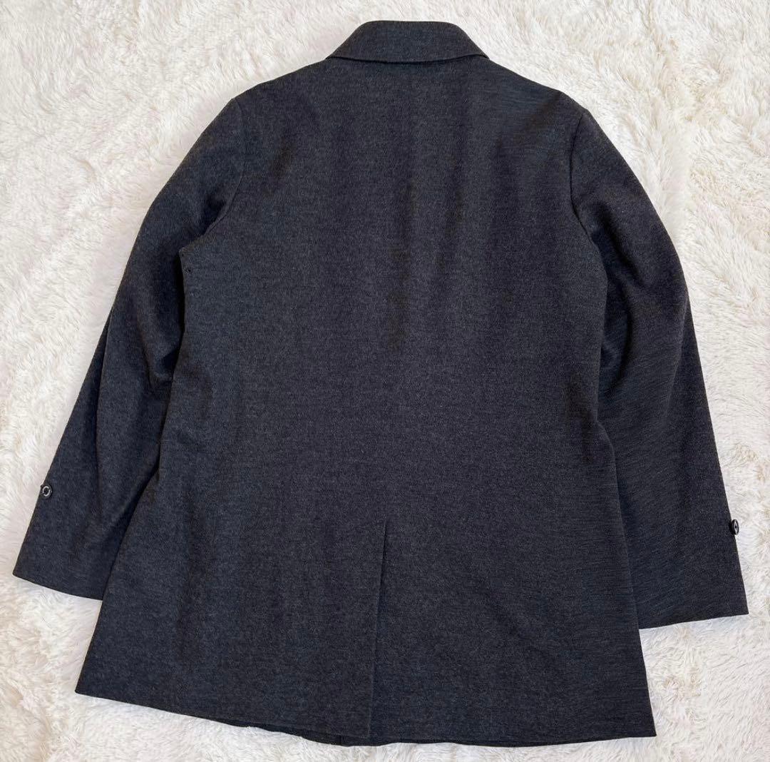 マッキントッシュ ステンカラーコート ダークグレー　ウール100% 42