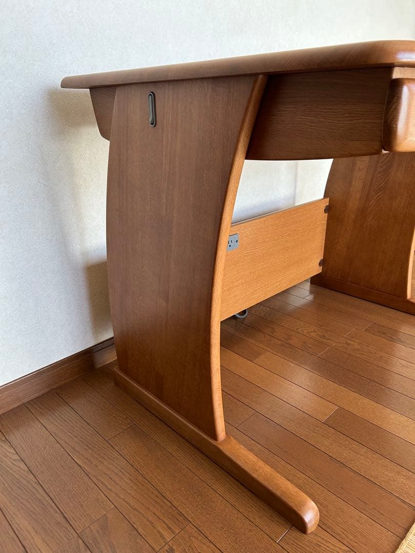 マルニ　天然木　学習机　①机+上棚