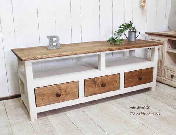 ハンドメイド　シャビーなテレビラック120