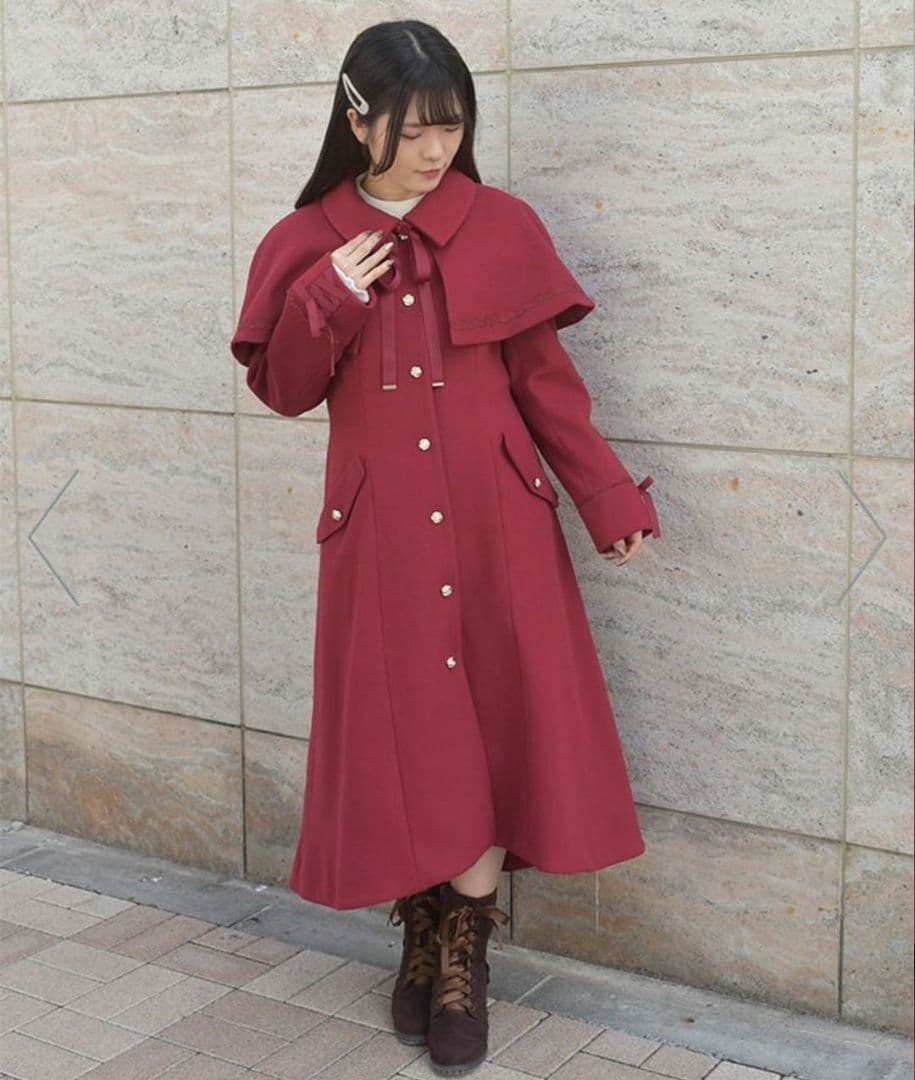 axes femme ケープセットバッスルコート ワインレッド Mサイズ