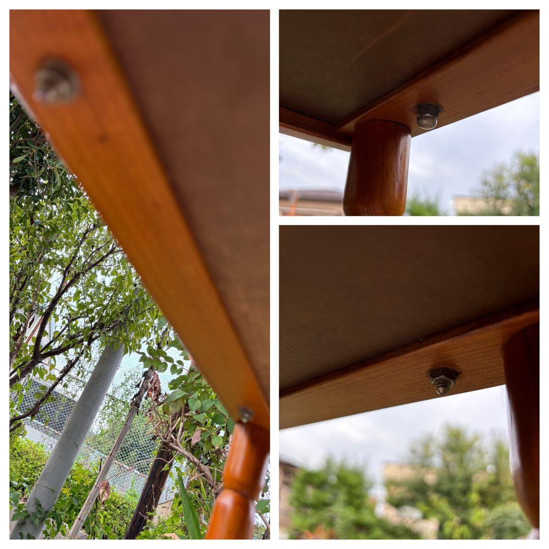 60〜70s 木製 2段式キッチンワゴン トローリーワゴン　花柄 昭和レトロ