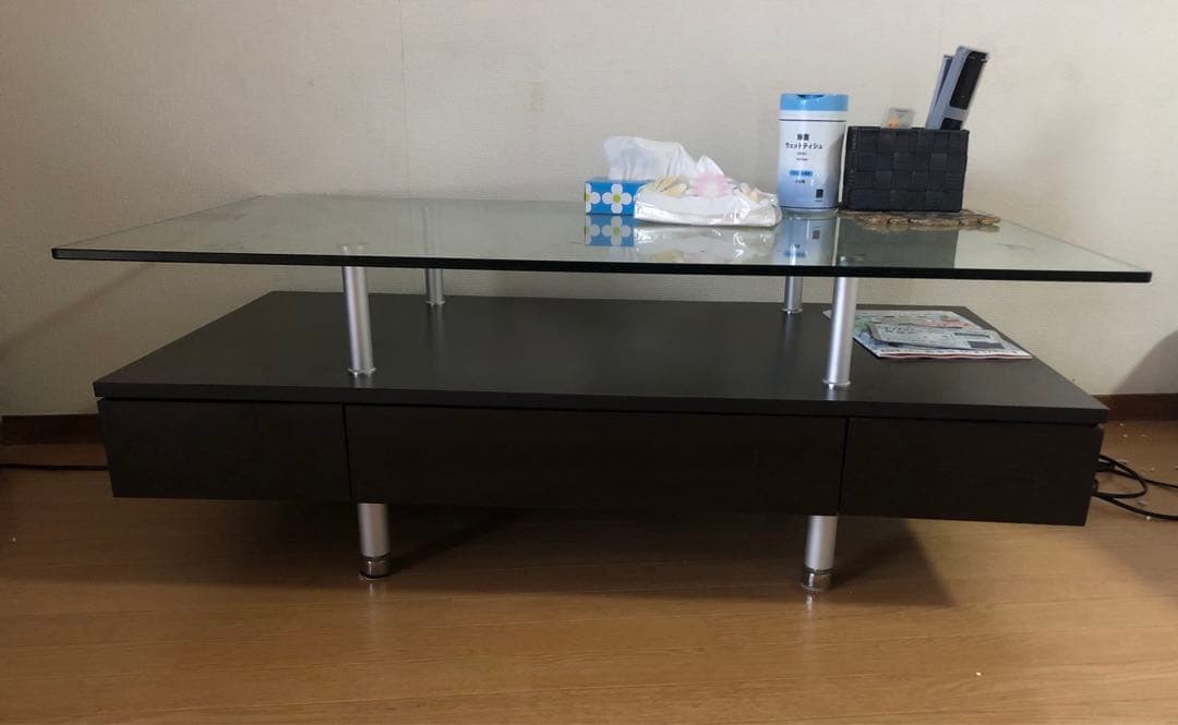 ニトリ　センターテーブル　ローテーブル　ガラス　引き取り