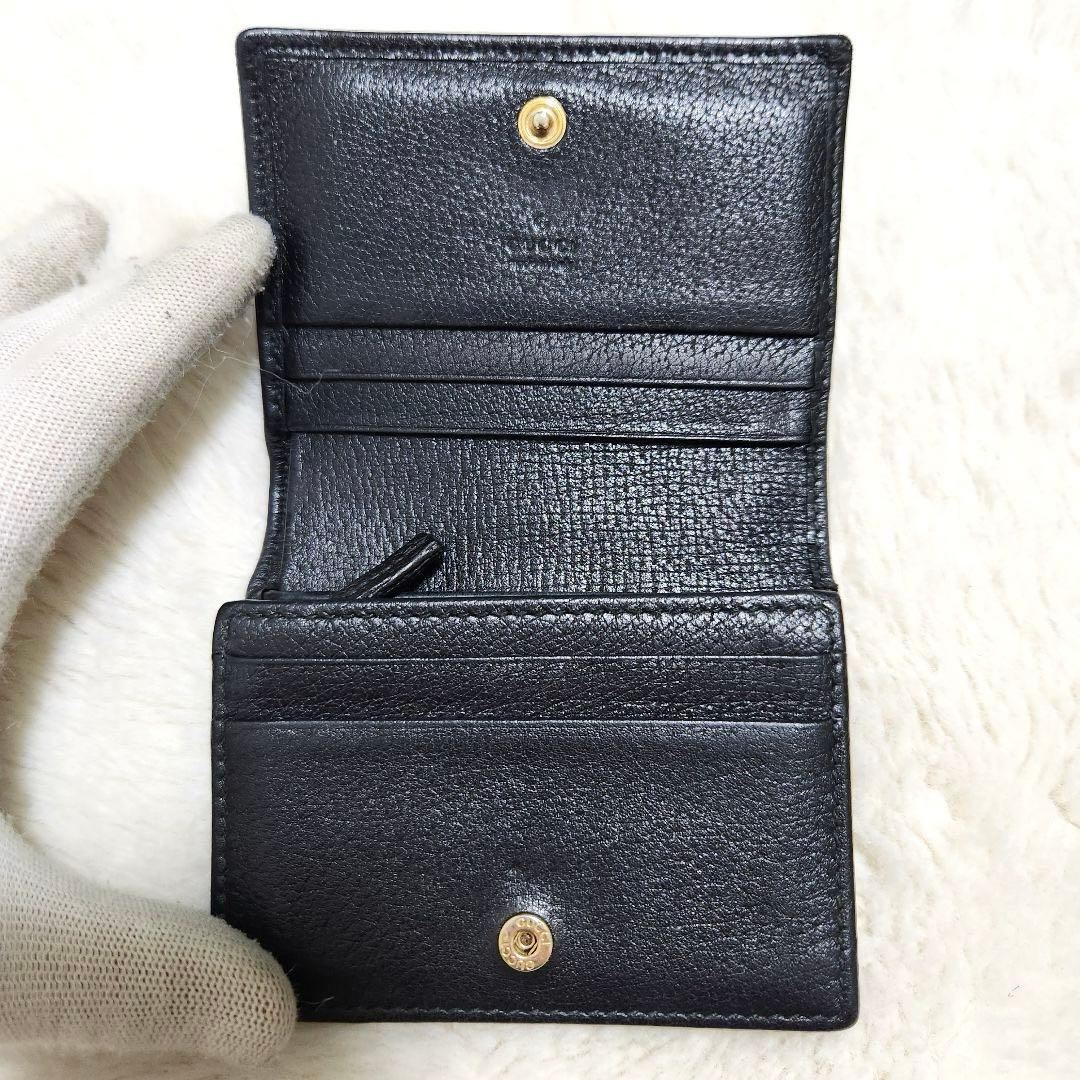 ✨極美品　付属品完備✨グッチ　二つ折り　小銭入れ　マーモント　ビジュー　ブラック