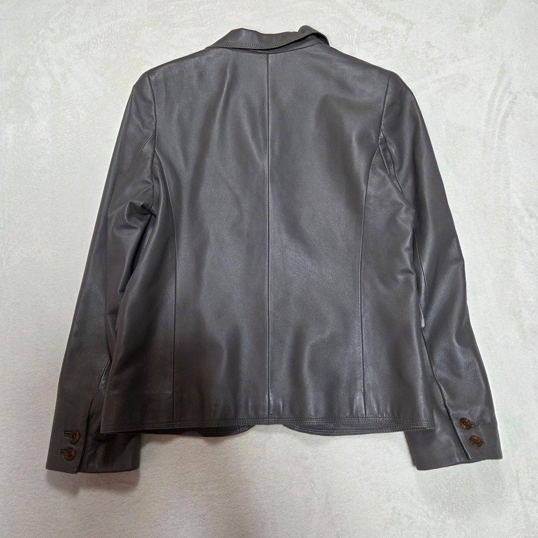 BALMAIN ラムレザーテーラードジャケット 大きいサイズ 羊革 13号