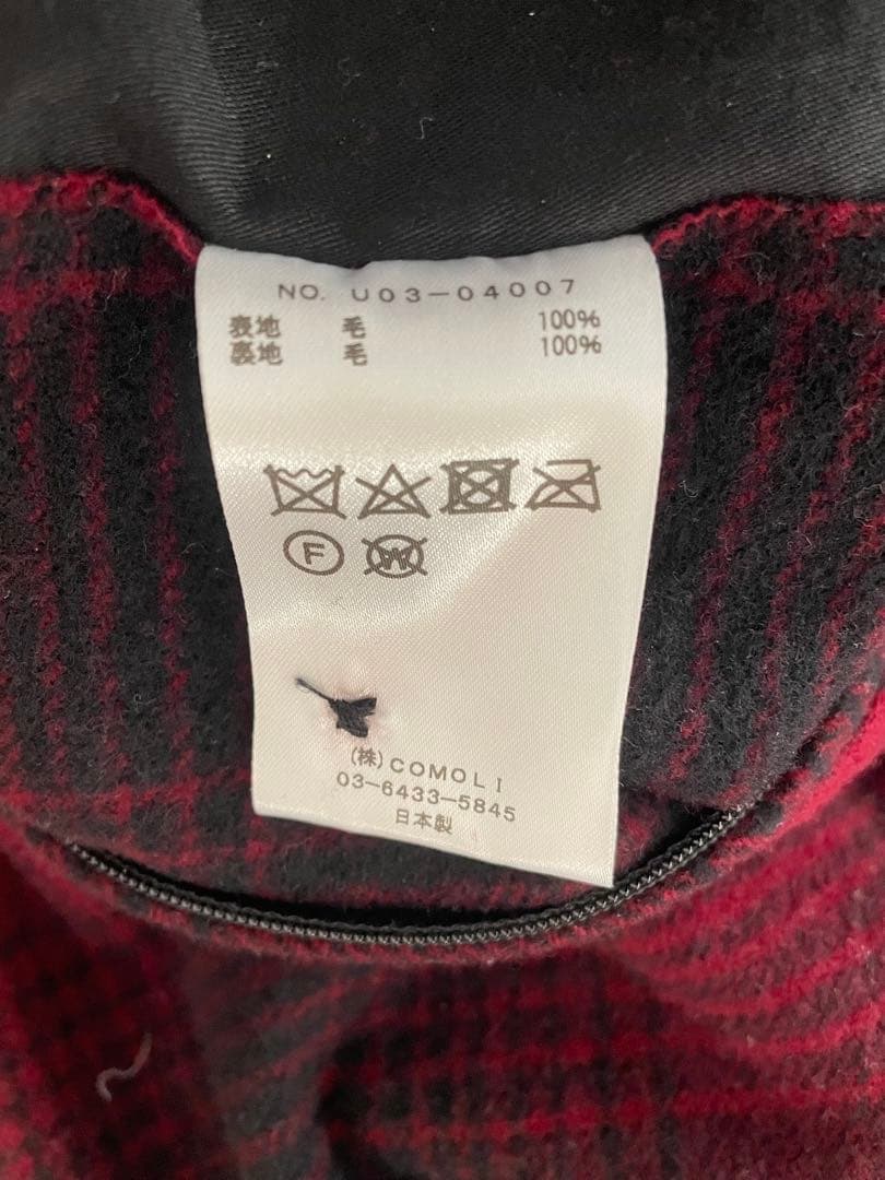 COMOLI ナッピングウール チェック マッキノウクルーザー