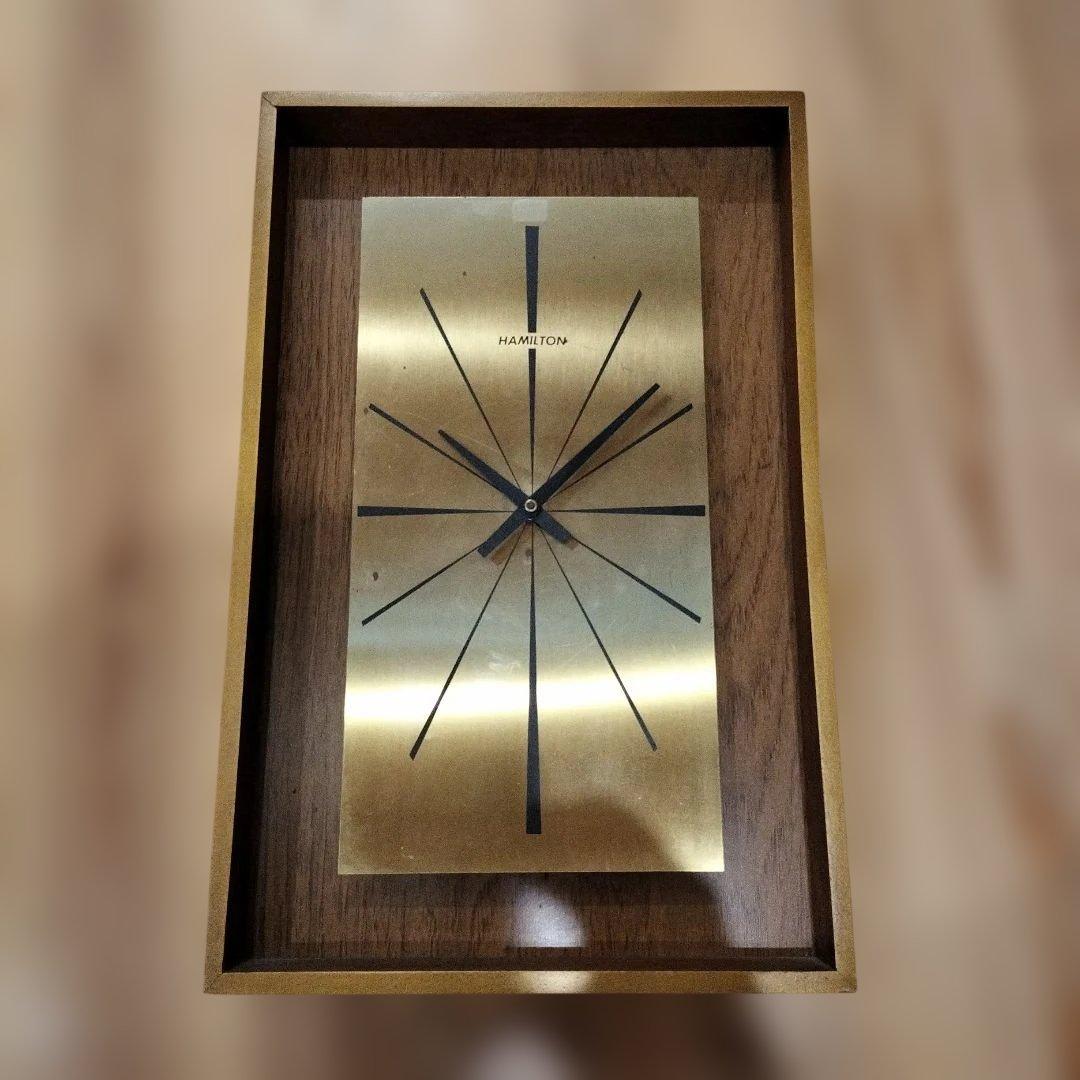 ジャンク　HAMILTON ミッドセンチュリー 壁掛け時計　インテリア