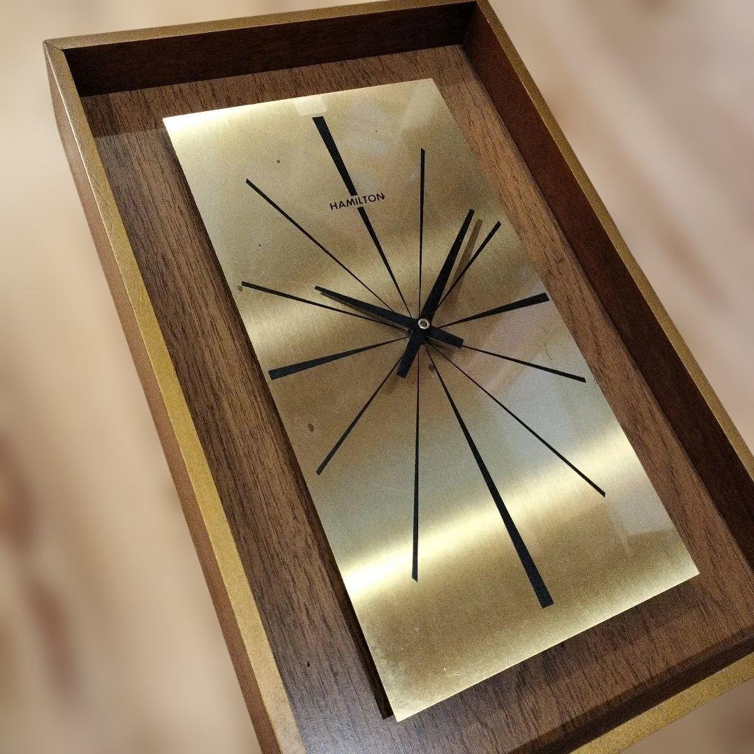ジャンク　HAMILTON ミッドセンチュリー 壁掛け時計　インテリア
