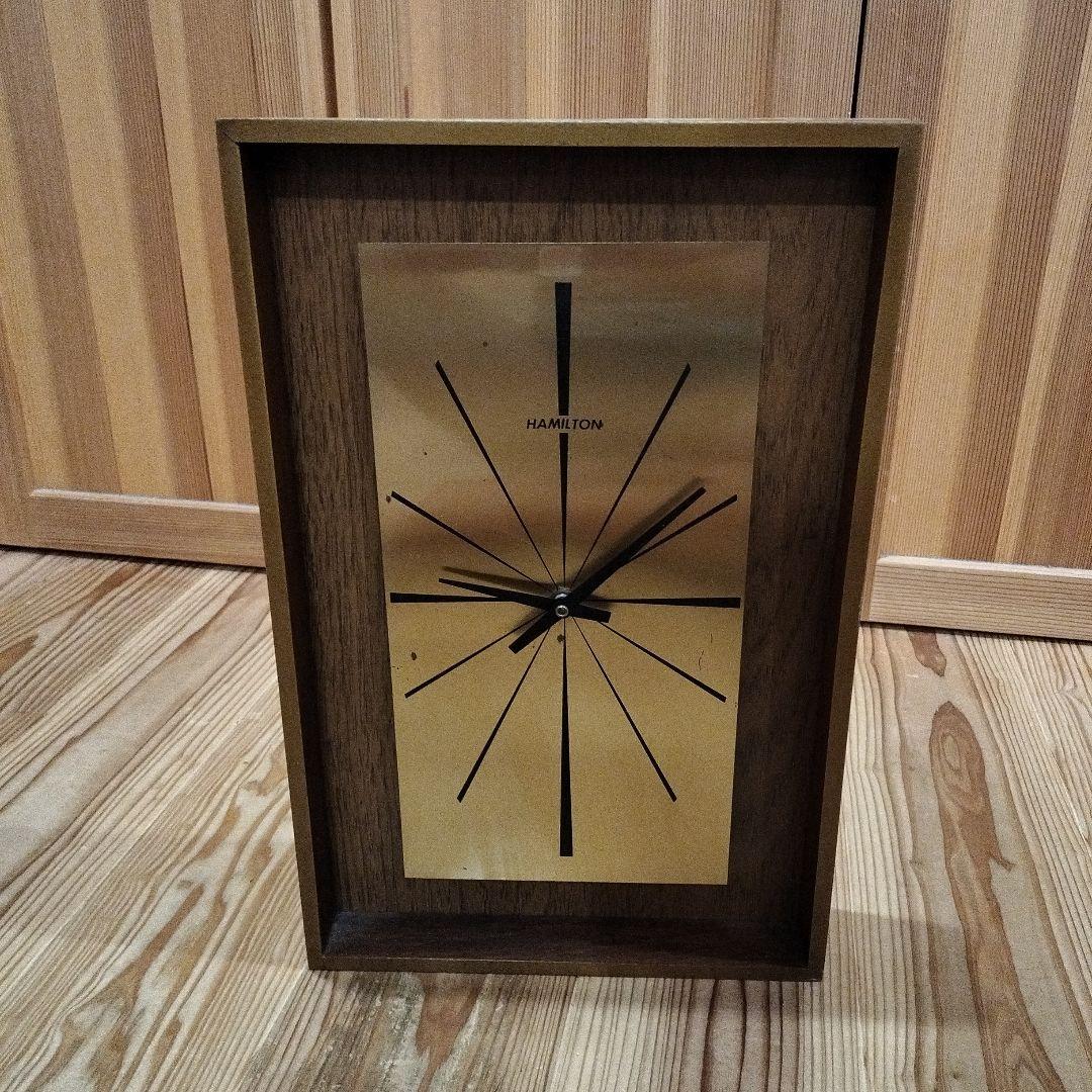 ジャンク　HAMILTON ミッドセンチュリー 壁掛け時計　インテリア