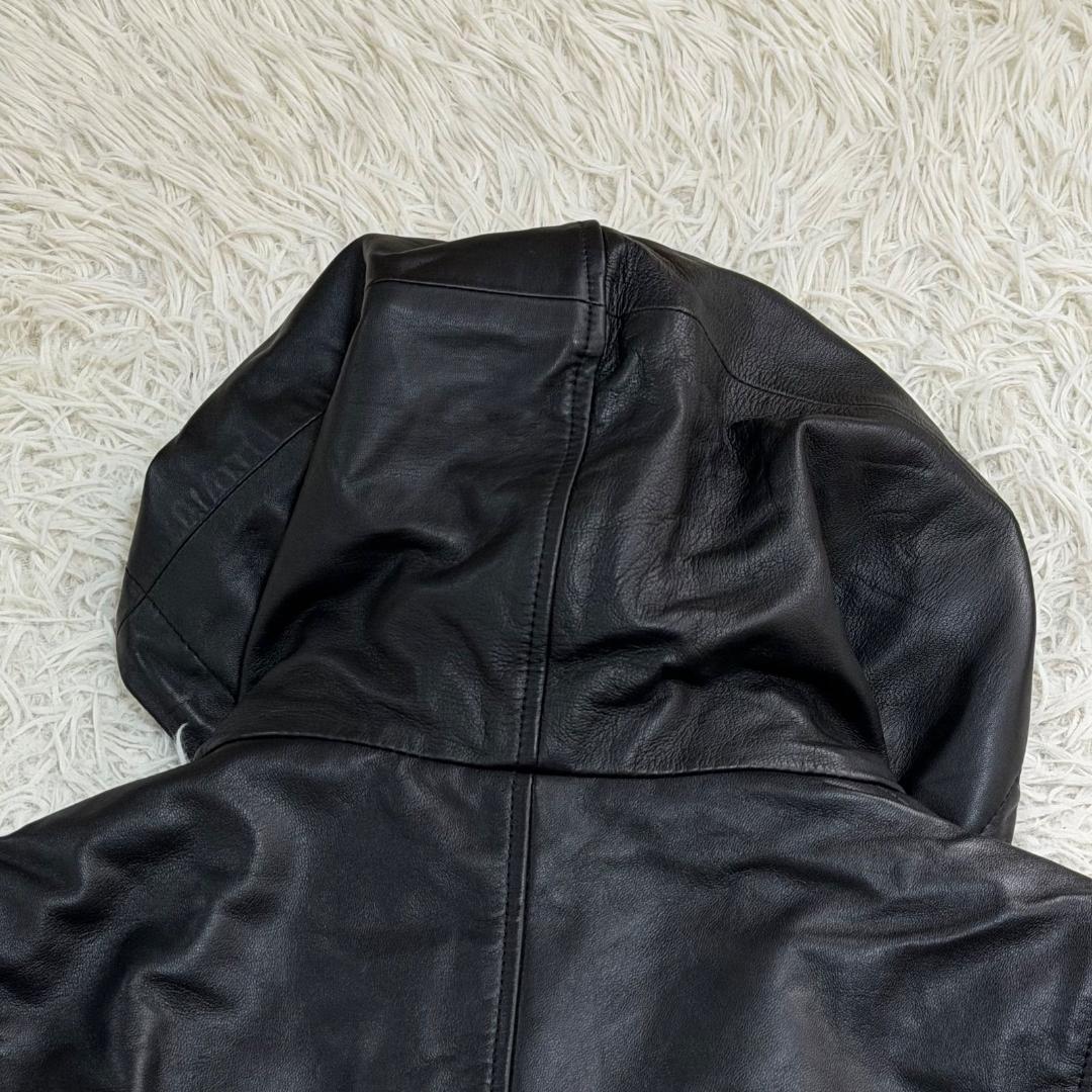 16205✨AKM レザージャケット ブルゾン/M/羊革/ラムレザー ブラック