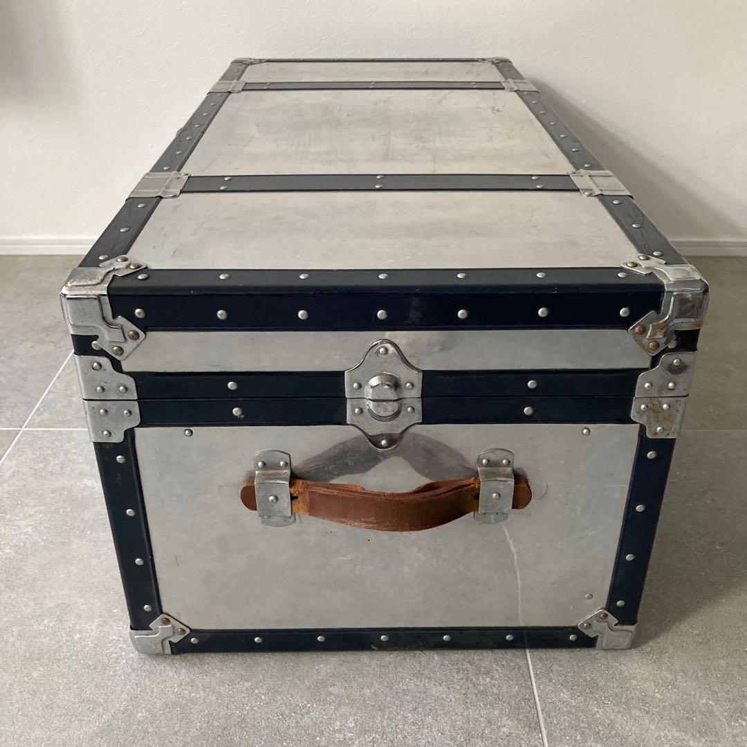 ヴィンテージ 大型トランク 船舶トランク インダストリアル 収納 ローテーブル